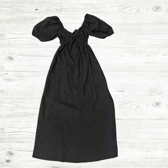 Love Fade Puff Sleeve Maxi Dress XS Open Back with Tie - Picture 4 of 6